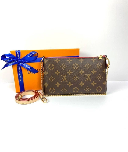 Женский клатч Louis Vuitton Pallas MNG Noir из канвы коричневый 22/13/5 см A85645 фото-3