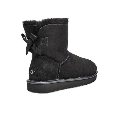 Угги женские мини UGG Mini Bailey Bow II Metallic Black фото-5