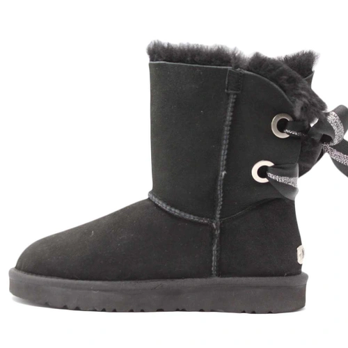 Угги женские ботинки UGG II Bailey Bow Customizable Black фото-2