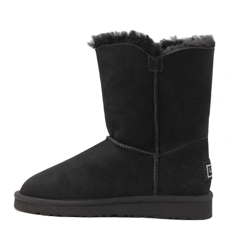 Угги женские ботинки UGG Bailey Button Bling Black фото-3