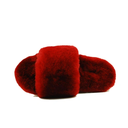 Угги тапочки женские UGG Fluff Slide Slippers Bordeux фото-3