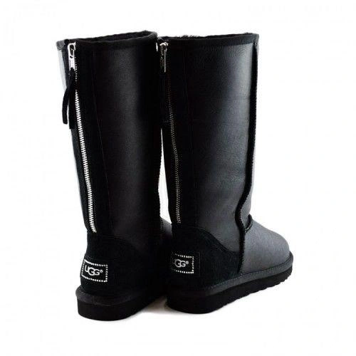 Угги женские UGG Tall Zip Metallic Black фото-8