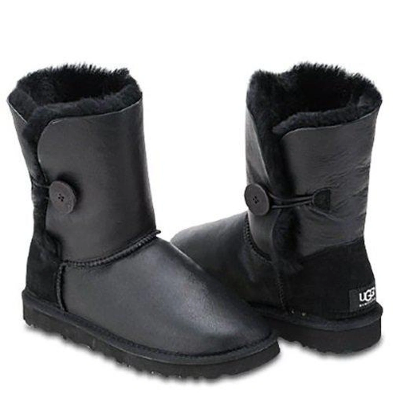 Угги детские UGG Kids Bailey Button Metallic Black