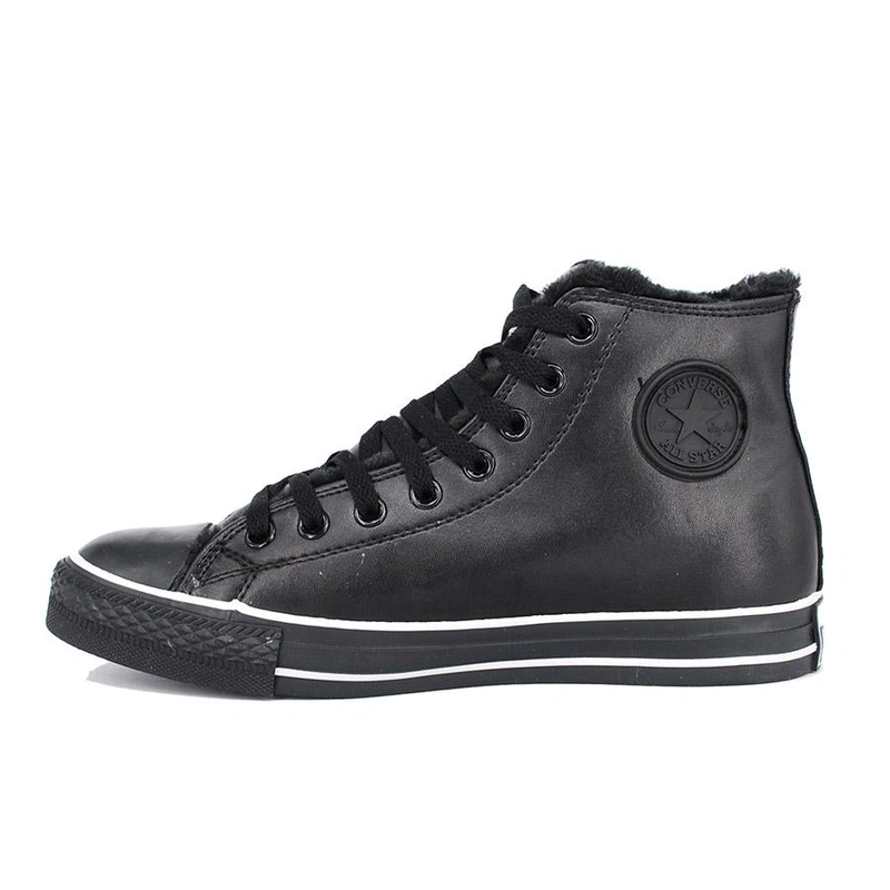 Кеды Converse All Star 100777 Black Wht с мехом фото-4