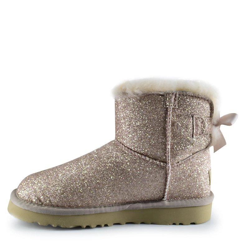 Угги женские с пайетками UGG Mini Bailey Bow Sparkle Fashion Gold фото-6