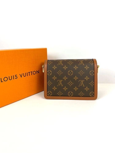 Женская сумка Louis Vuitton Dauphine mini премиум-люкс хаки фото-2
