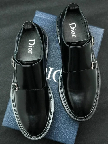 Туфли- дабл монки Dior кожаные черные коллекция 2021-2022