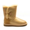 Угги женские ботинки UGG Bailey Button Metallic Soft Gold фото-1