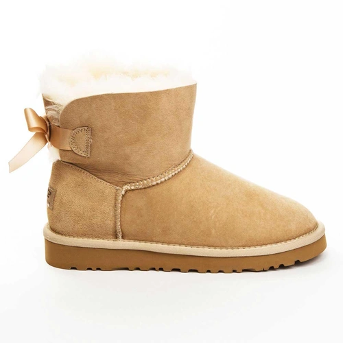 Угги женские ботинки UGG Mini Bailey Bow Sand