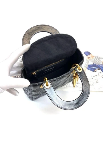 Женская кожаная сумка Dior черная премиум-люкс 17/20/9 A59967 фото-2