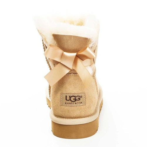 Угги женские ботинки UGG Mini Bailey Bow Sand фото-3