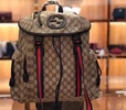 Рюкзак Gucci из канвы бежевый с рисунком-монограммой 43/32 см фото-1