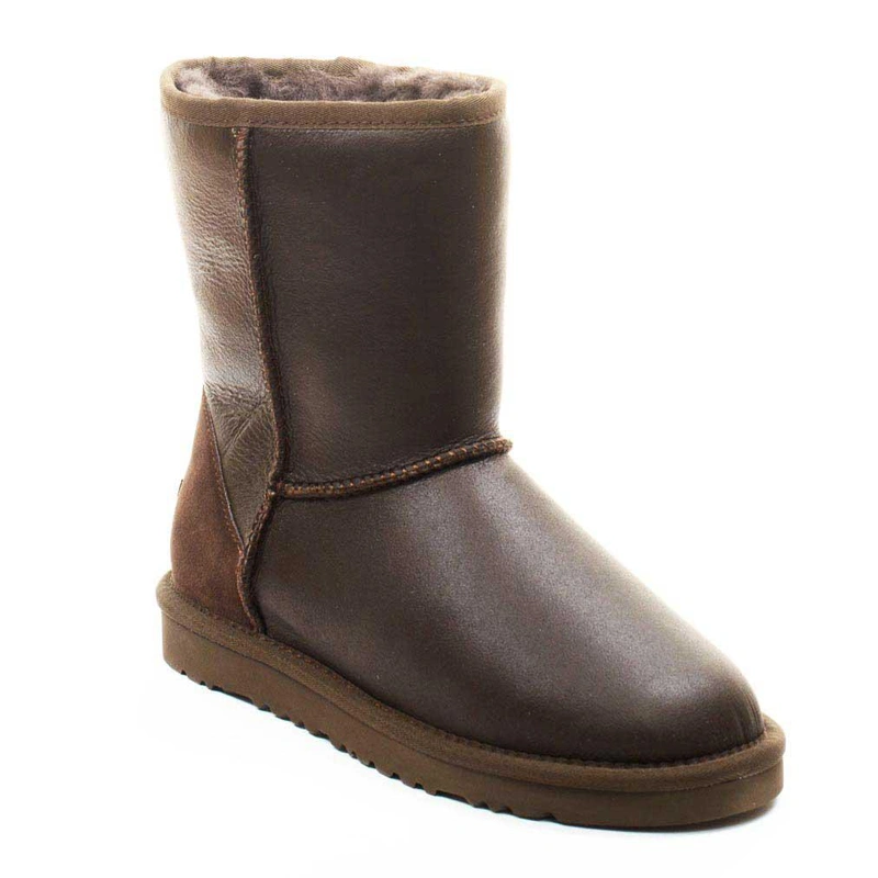 Угги женские ботинки UGG Classic Short Metallic Chocolate фото-2