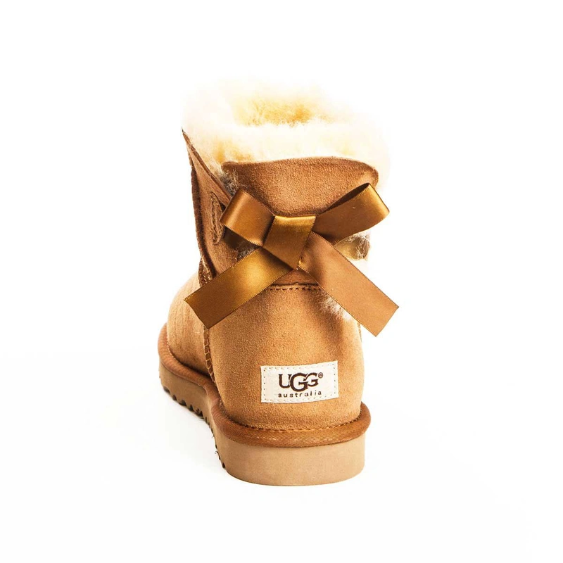 Угги женские ботинки UGG Mini Bailey Bow Chestnut фото-3