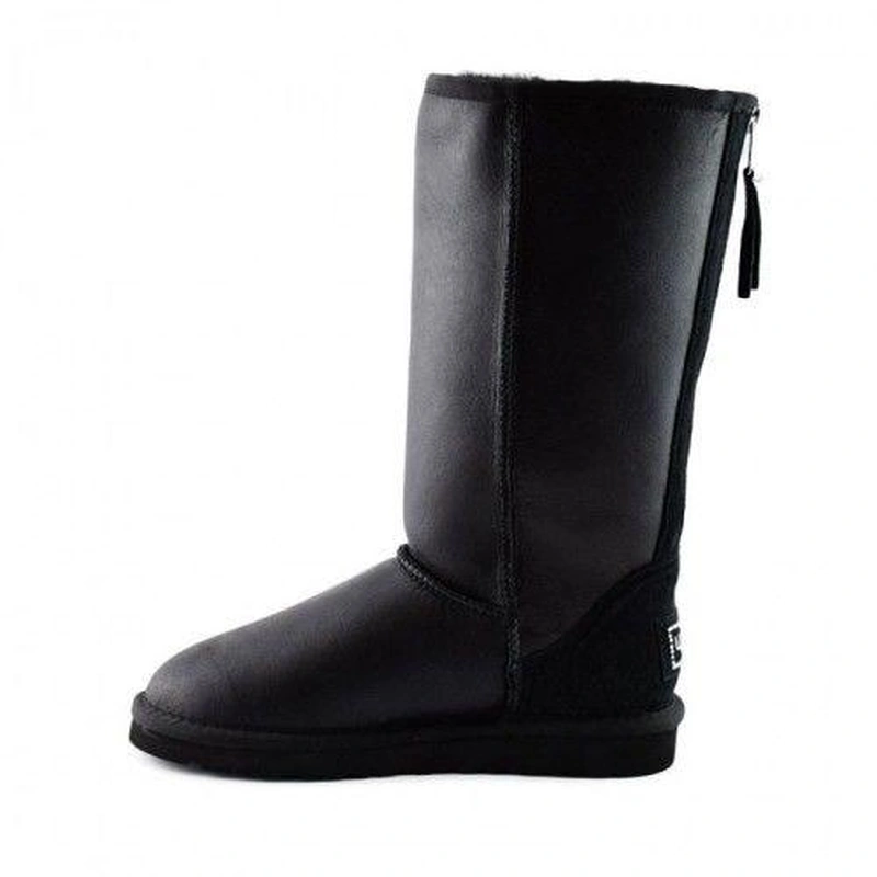 Угги женские UGG Tall Zip Metallic Black фото-6