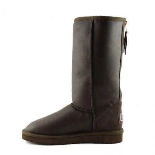 Угги женские UGG Tall Zip Metallic Chocolate фото-7