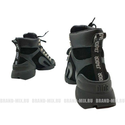 Зимние ботинки Christian Dior D-Connect Black с мехом фото-2