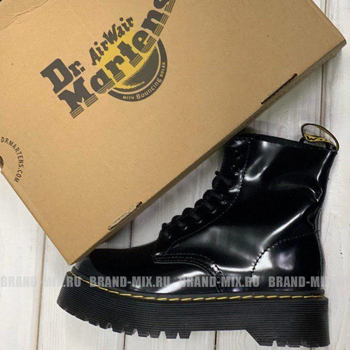 Мартинсы ботинки Dr Martens 1460 Jadon Lacquered чёрные