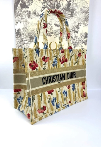 Женская сумка Dior Book Tote тканевая с рисунком 41/35/15 см качество премиум-люкс A86038