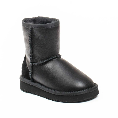 Угги детские ботинки UGG Kids Metallic Classic Short Black фото-3