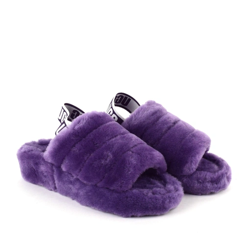 Угги тапочки женские UGG Women Slippers Fluff Yeah Slide Violet Bloom