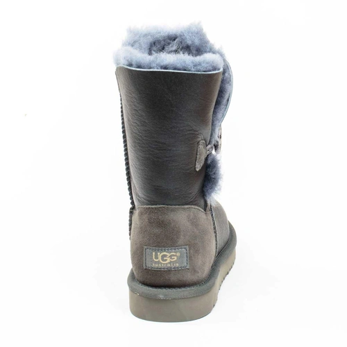 Угги женские ботинки UGG Bailey Button Metallic Grey фото-2