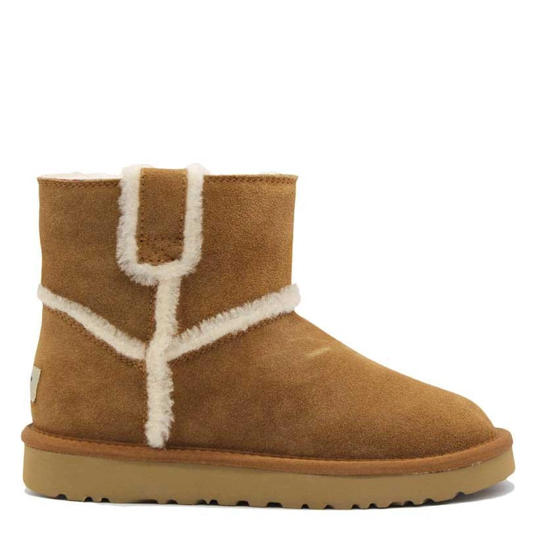 Угги женские ботинки UGG Mini Spill Seam Boot Chestnut