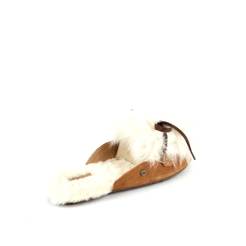 Угги тапочки женские UGG Slippers Fluff Shaine Chestnut фото-4