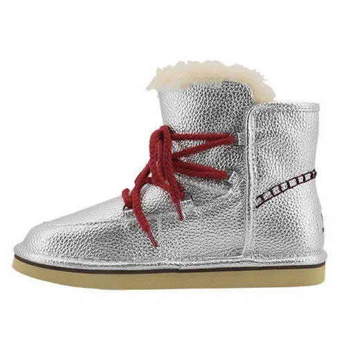 Угги женские UGG Mini Lodge Leather Silver фото-7