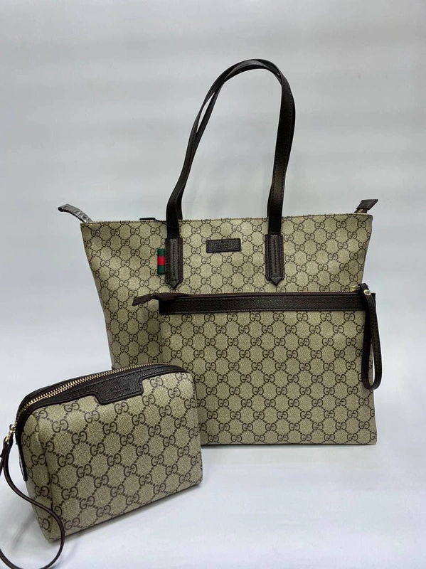 Женская сумка Gucci в комплекте косметичка и кошелек 30/30/13 A65594