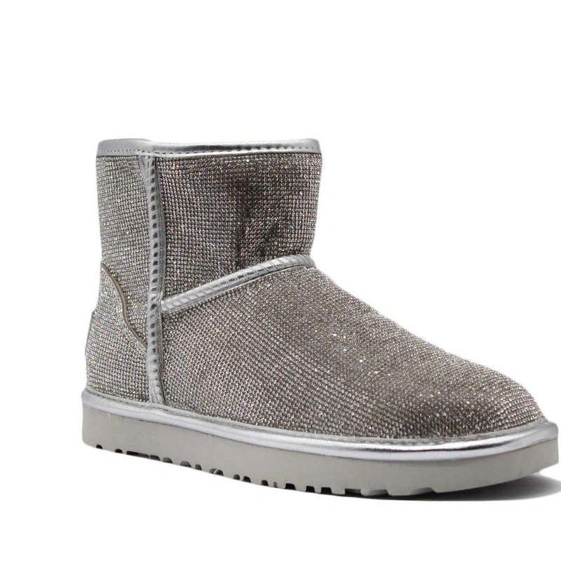 Угги женские ботинки UGG Mini Jimmy Choo Swarovski Silver Drill фото-2