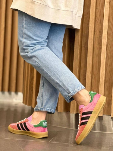 Кеды Adidas Gazelle x Gucci A104998 Pink фото-2