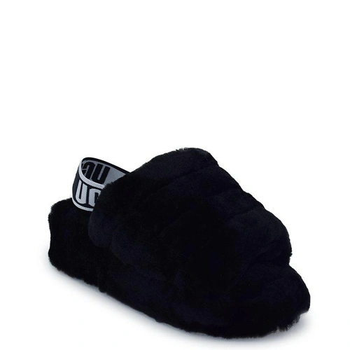 Угги тапочки женские UGG Women Slippers Fluff Yeah Slide Black фото-7