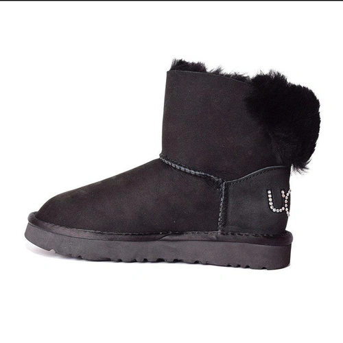 Угги женские UGG CLASSIC BLING MINI Black фото-7