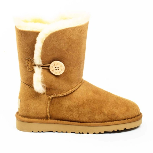 Угги женские ботинки UGG Bailey Button Chestnut