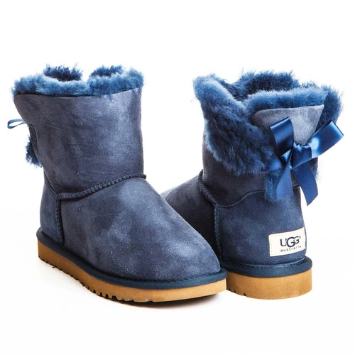 Угги женские ботинки UGG Mini Bailey Bow Navi фото-4