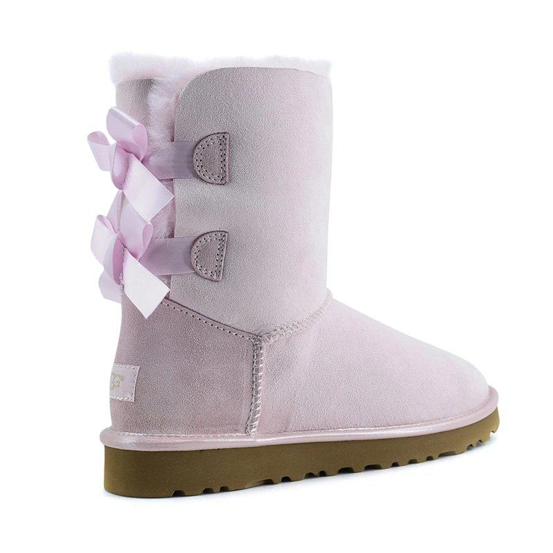 Угги женские UGG II Bailey Bow Metallic Seashel Pink фото-5