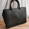 Мужской кожаный портфель Bottega Veneta черный 38/30 коллекция 2021-2022 фото-1