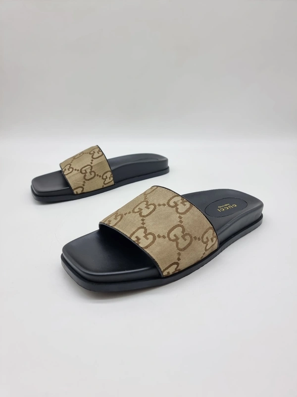 Шлёпанцы мужские Gucci A109905 бежевые фото-4