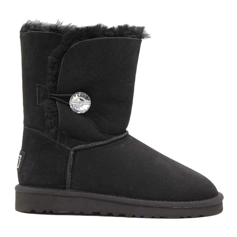 Угги женские ботинки UGG Bailey Button Bling Black