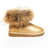 Угги женские ботинки UGG Mini Fox Fur Metallic Soft Gold фото-1