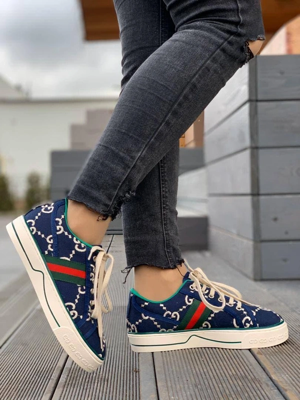 Кеды Gucci Tennis синие коллекция 2021-2022