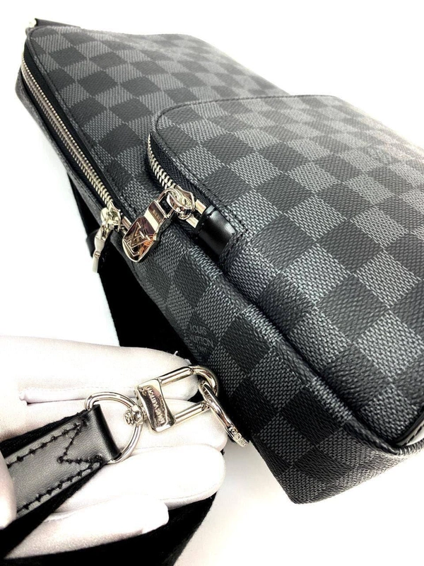 Универсальная сумка Louis Vuitton Avenue М41720  премиум-люкс черно-серая 31/20/10 фото-7