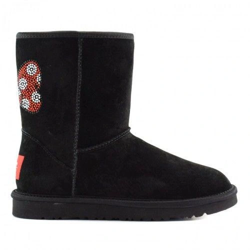 Угги женские UGG Classic Short Disney Mickey Crystal Black