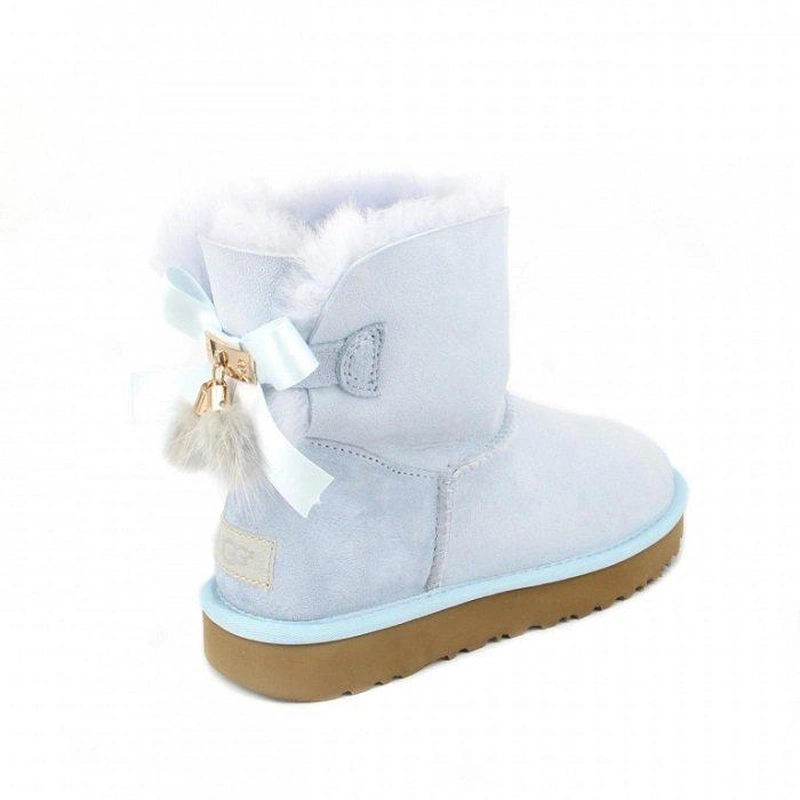 Угги женские мини UGG Bailey Bow Tassel Iceberg фото-3