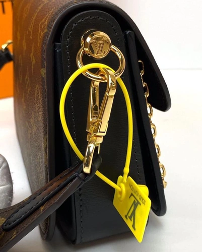Женская сумка Louis Vuitton  премиум-люкс коричневая Neo Sain Cloud 22/14/6 фото-6