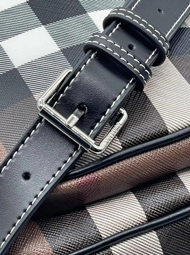 Мужская сумка Burberry A103950 через плечо из канвы премиум 27/26 см серая фото-6