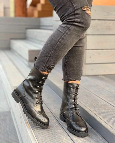 Ботинки женские Dior черные A53128 фото-8