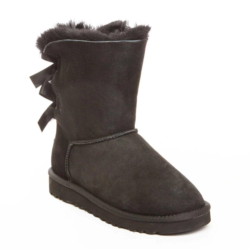 Угги женские ботинки UGG Bailey Bow Black фото-2