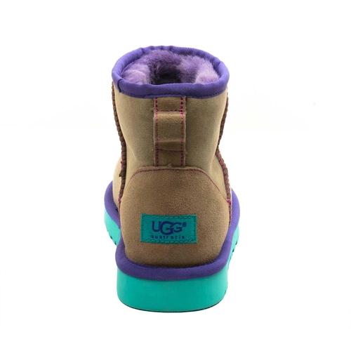 Угги женские ботинки UGG Mini Classic Grey-Violet фото-3